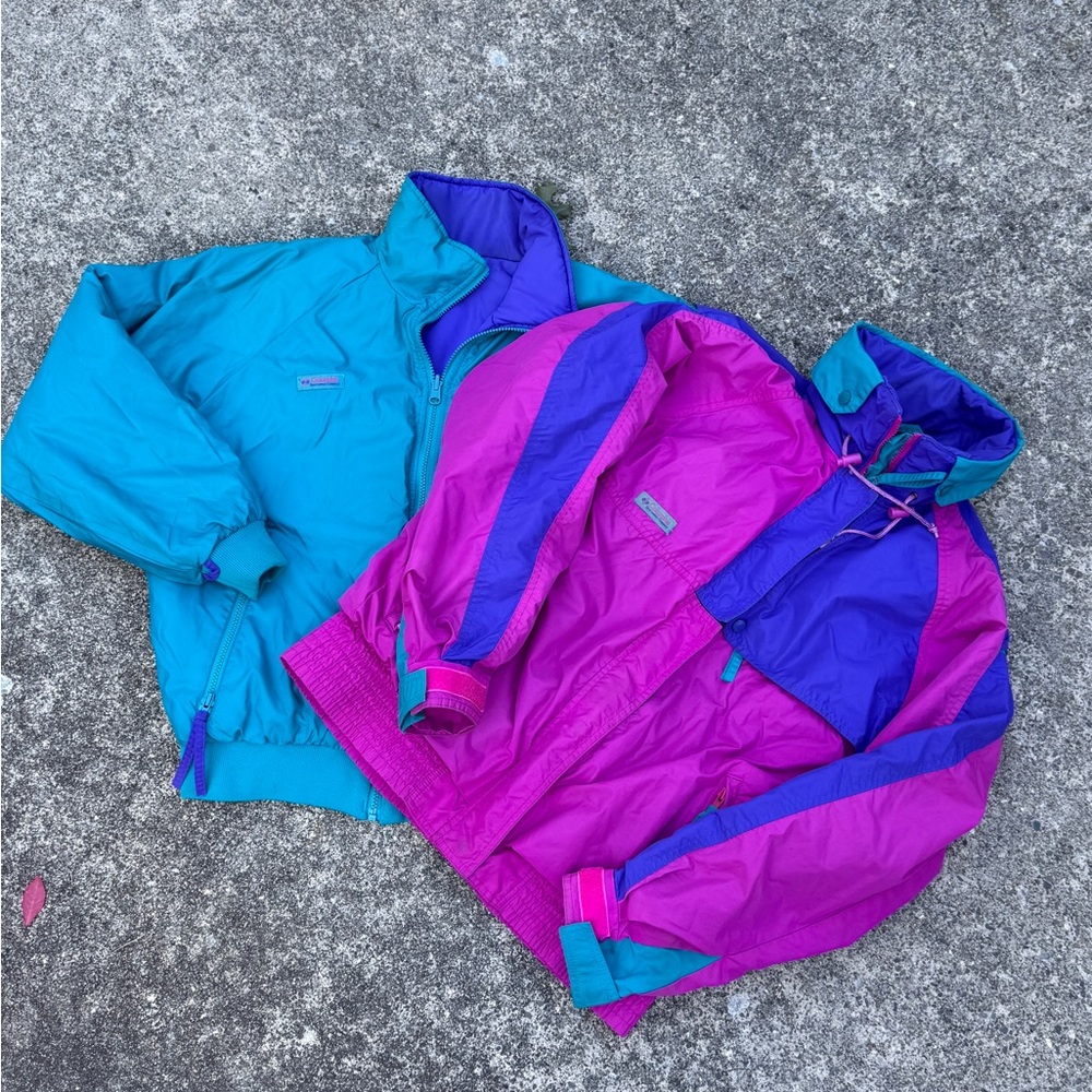 Vintage 90’s Columbia 3-in-1 Interchange Jacket – Retro Colorblock Windbreaker
